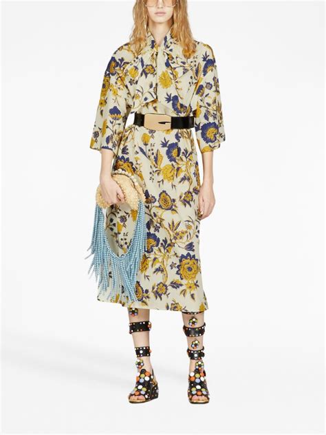 foulard gucci motivo marinaro|Gucci floral mini dress.